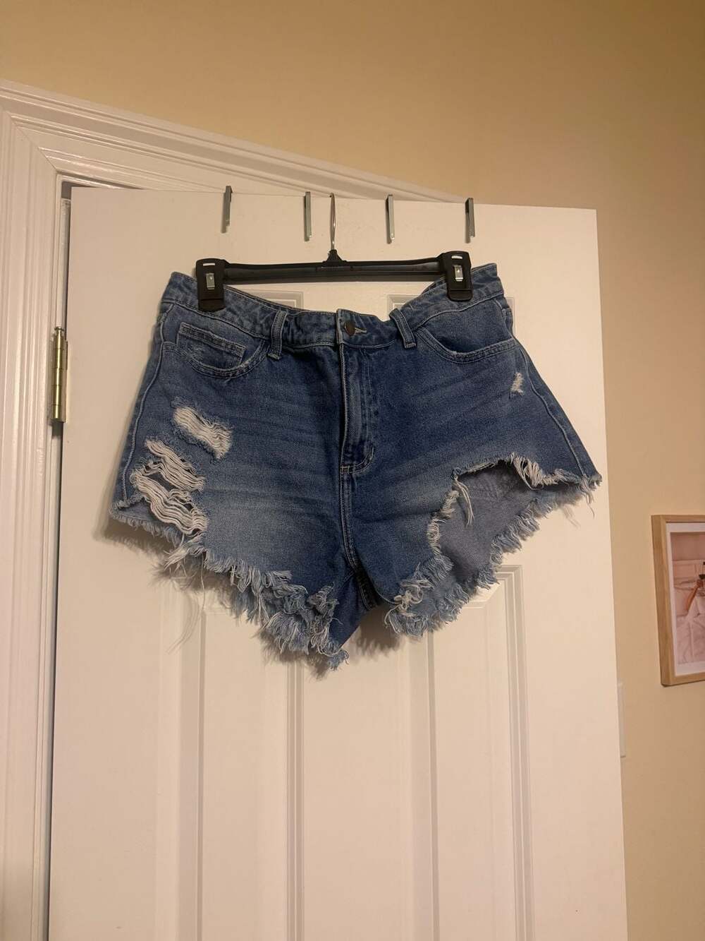 Windsor Denim Remy High-Rise Destructed Denim Shorts